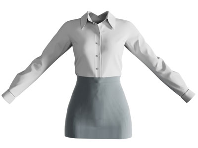 现代职业女装 衬衣裙装衣服3d模型 现代职业女装 衬衣裙装衣服