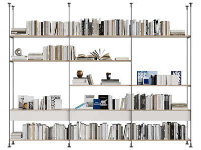 现代金属支架的书柜