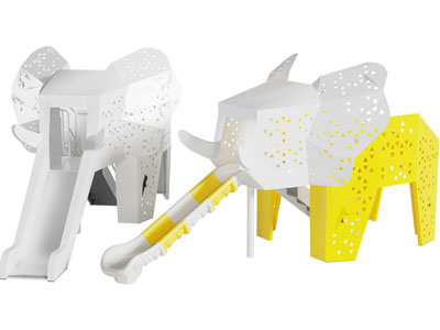 现代儿童大象滑滑梯游乐设备