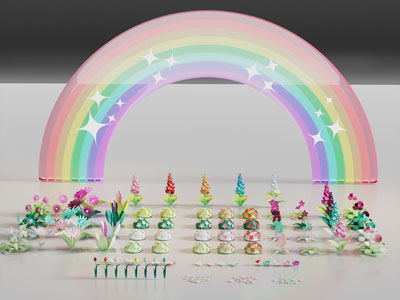 现代彩虹霓虹灯 装饰灯 景观灯 草坪灯