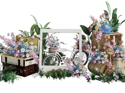 工业风loft花束美陈 摆件 户外装置