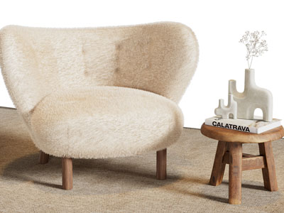 侘寂风休闲椅子 小凳子边几