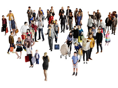 现代女人、男人、孩童多人人物3d模型 现代女人、男人、孩童多人人物