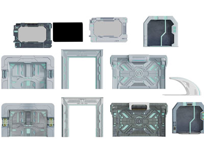 现代科技感大门3d模型 现代科技感大门