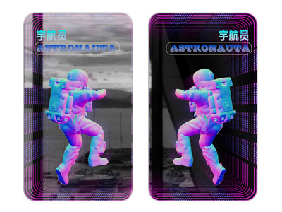 现代宇航员深渊镜 墙饰