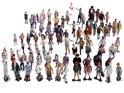 现代骑着平衡车的孩童孩子 父母成人 男人 女人3d模型 现代骑着平衡车的孩童孩子 父母成人 男人 女人