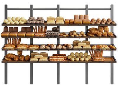 现代面包 点心展示架 陈列架3d模型 现代面包 点心展示架 陈列架