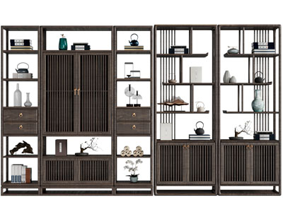 新中式实木装饰柜 博古架 书架