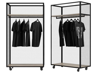 工业风loft金属网衣柜3d模型 工业风loft金属网衣柜