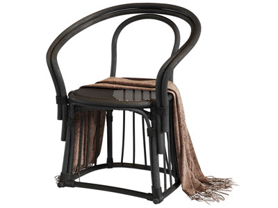 侘寂风藤编休闲椅子