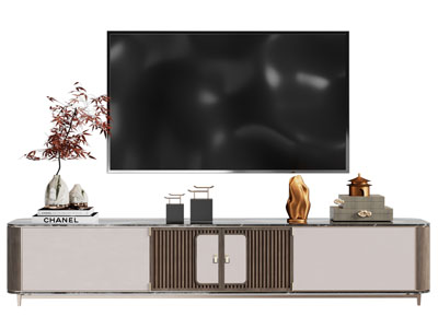 新中式电视柜 电视机 摆件