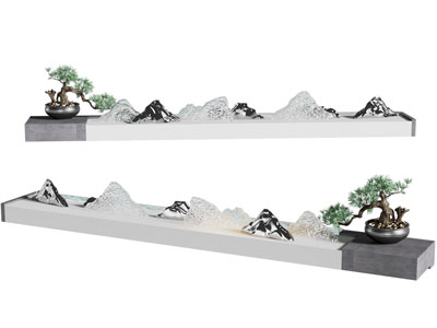 新中式抽象山水雕塑小品、盆景盆栽