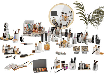 现代化妆品摆件组合