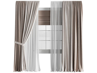 现代布艺窗帘窗纱 百叶窗帘