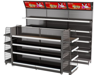 现代超市货架、展架3d模型 现代超市货架、展架