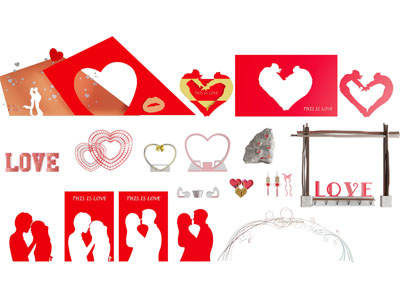 现代情人节美陈 爱情题材小品