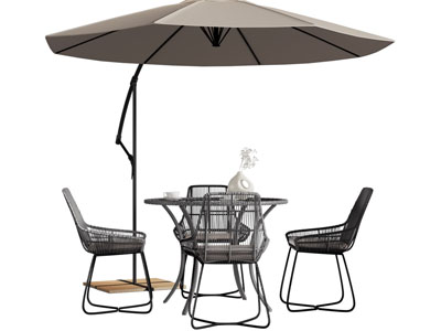 现代遮阳伞 户外休闲桌椅组合