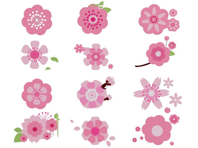 现代樱花花朵墙饰、贴画