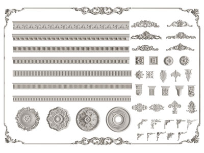 欧式雕花、石膏线、灯盘、角线