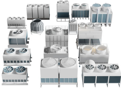 现代中央空调外机、空调机组、外机组合设备3d模型 现代中央空调外机、空调机组、外机组合设备