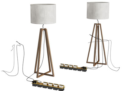 现代落地灯、地面插座