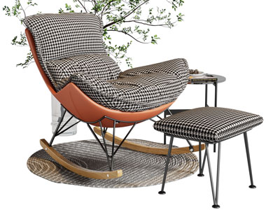现代摇椅、躺椅、脚踏