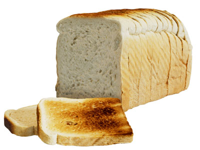 现代切开的吐司面包食物