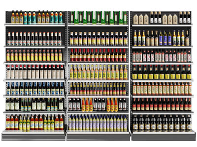 现代饮料、调味品货架、展架3d模型 现代饮料、调味品货架、展架