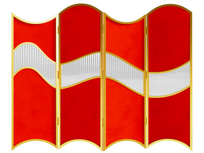 现代波浪造的屏风