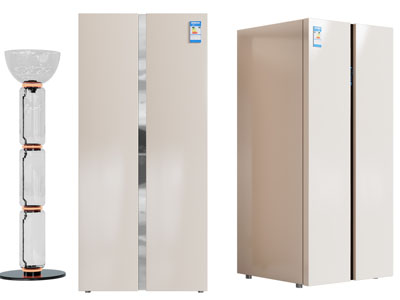 现代双开门电冰箱 落地灯3d模型 现代双开门电冰箱 落地灯