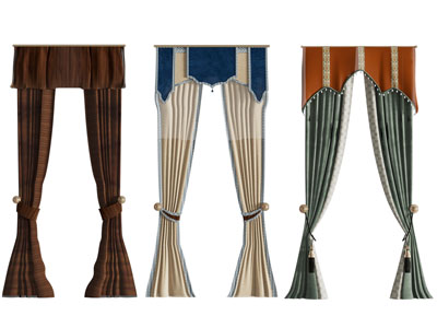 欧式布艺带帘头的窗帘