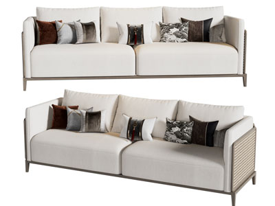 新中式双人沙发3d模型 新中式双人沙发