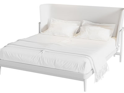 现代布艺双人床