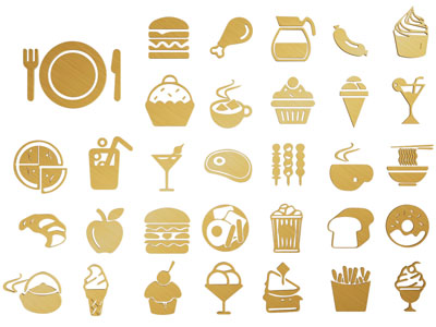 现代饭店甜品店食物logo、标识、墙饰