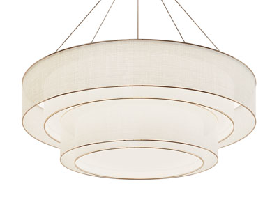 新中式布艺灯罩圆形吊灯