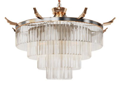 新中式圆形多层水晶吊坠吊灯