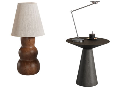 侘寂风落地灯 台灯 边几