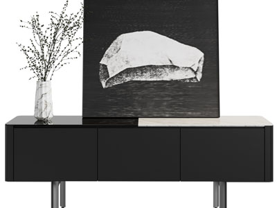 现代电视柜、装饰画