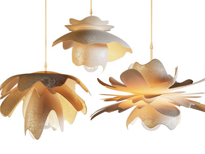 侘寂风花瓣吊灯