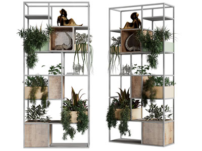 现代花架、盆栽植物装饰架