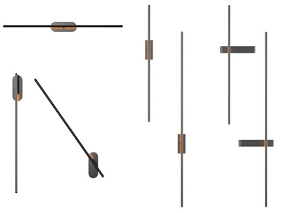 现代钢条线形壁灯 镜前灯