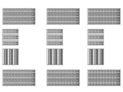 现代方形、长方形办公格栅灯
