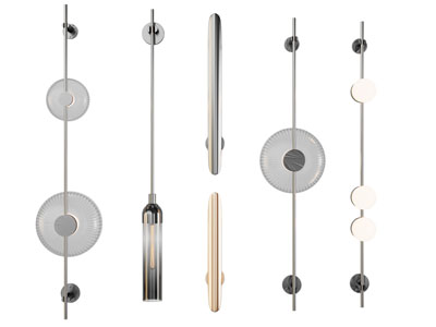 现代金属钢条壁灯