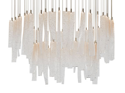 现代轻奢锤纹玻璃片装饰吊灯