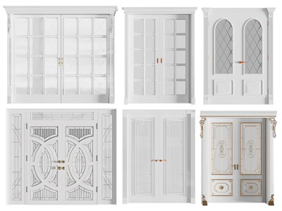 欧式双扇平开门、雕花大门