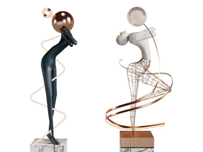 现代轻奢人物雕塑雕刻摆件3d模型 现代轻奢人物雕塑雕刻摆件