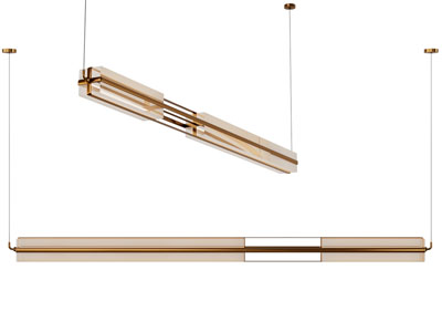 新中式长方形一字吊灯