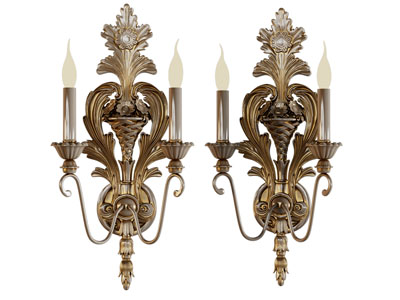 欧式雕花铁艺烛台壁灯