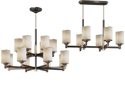 新中式圆柱形灯罩吊灯