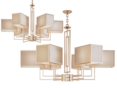 新中式方形灯罩吊灯